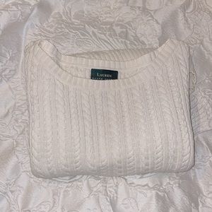 Women’s Ralph Lauren White Cable-Knit Sweater